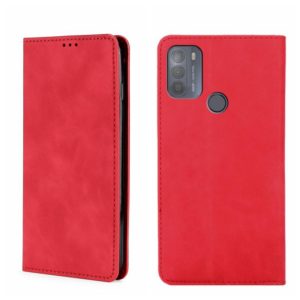 For Motorola Moto G50 Skin Feel Magnetic Horizontal Flip Leather Phone Case(Red) (OEM)