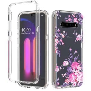 For LG V60 ThinQ 5G 2 in 1 High Transparent Painted Shockproof PC + TPU Protective Case(Rose) (OEM)