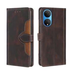 For Honor X7 4G Skin Feel Magnetic Buckle Leather Phone Case(Brown) (OEM)