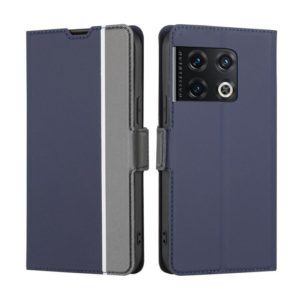 For OnePlus 10 Pro 5G Twill Texture Side Button Leather Phone Case(Blue) (OEM)