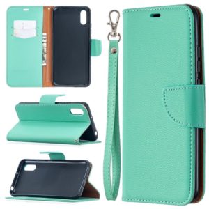 For Xiaomi Redmi 9A Litchi Texture Pure Color Horizontal Flip PU Leather Case with Holder & Card Slots & Wallet & Lanyard(Green) (OEM)
