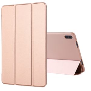 For Huawei Matepad 10.4 GEBEI Shockproof Horizontal Flip Leather Case with Three-folding Holder(Rose Gold) (GEBEI) (OEM)
