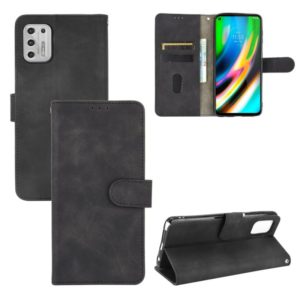 For Motorola Moto G Stylus (2021) Solid Color Skin Feel Magnetic Buckle Horizontal Flip Calf Texture PU Leather Case with Holder & Card Slots & Wallet(Black) (OEM)