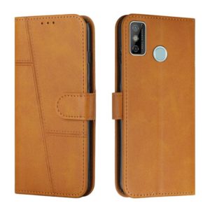 For Tecno Spark Go 2020 / Spark 6 Go Stitching Calf Texture Buckle Leather Phone Case(Yellow) (OEM)
