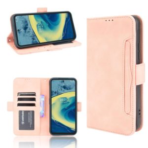 For Nokia XR20 Skin Feel Calf Pattern Horizontal Flip Leather Case with Holder & Card Slots & Photo Frame(Pink) (OEM)