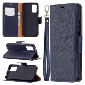 For Xiaomi Poco M3 Litchi Texture Pure Color Horizontal Flip PU Leather Case with Holder & Card Slots & Wallet & Lanyard(Dark Blue) (OEM)