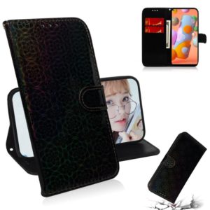 For Galaxy A11 & M11 Solid Color Colorful Magnetic Buckle Horizontal Flip PU Leather Case with Holder & Card Slots & Wallet & Lanyard(Black) (OEM)