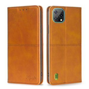 For Blackview A55 Cow Texture Magnetic Horizontal Flip Leather Phone Case(Light Brown) (OEM)