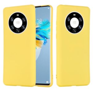 For Huawei Mate 40 Pro+ Pure Color Liquid Silicone Shockproof Full Coverage Case(Yellow) (OEM)