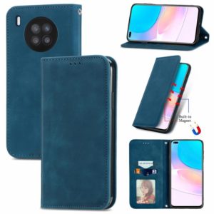 For Huawei nova 8i Retro Skin Feel Magnetic Horizontal Flip Leather Case with Holder & Card Slots & Wallet & Photo Frame(Blue) (OEM)