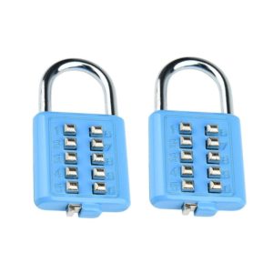 2 PCS 10-Bit Button Password Lock Cabinet Door Tool Box Button Padlock(Sky Blue) (OEM)