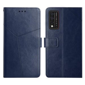 For T-Mobile Revvl V+ 5G Y Stitching Horizontal Flip Leather Phone Case(Blue) (OEM)