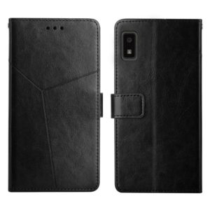 For Sharp Aquos Wish SHG06 Y Stitching Horizontal Flip Leather Phone Case(Black) (OEM)