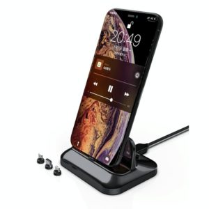 XBX-02 Wireless Charger, With Type-C & Micro USB & 8 Pin Interface, For iPhone, AirPods and Other Android Phones (Black) (OEM)