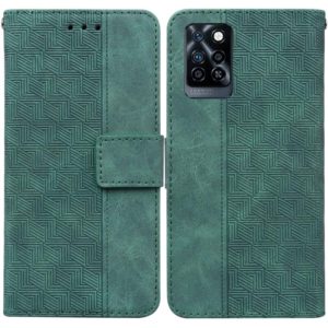 For Infinix Note 10 Pro X695 Geometric Embossed Leather Phone Case(Green) (OEM)