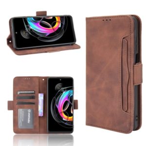 For Motorola Moto Edge 20 Lite Skin Feel Calf Pattern Horizontal Flip Leather Case with Holder & Card Slots & Photo Frame(Brown) (OEM)