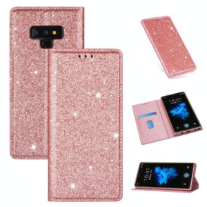 For Samsung Galaxy Note 9 Ultrathin Glitter Magnetic Horizontal Flip Leather Case with Holder & Card Slots(Rose Gold) (OEM)