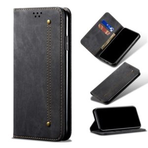 For Huawei nova 8i / Honor 50 Lite Denim Texture Casual Style Leather Phone Case(Black) (OEM)