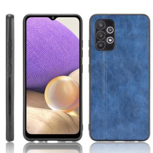 For Samsung Galaxy A32 4G European version Shockproof Sewing Cow Pattern Skin PC + PU + TPU Case(Blue) (OEM)