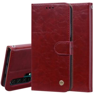 Business Style Oil Wax Texture Horizontal Flip Leather Case for Huawei Honor 20 Pro, with Holder & Card Slots & Wallet (Red) (OEM)