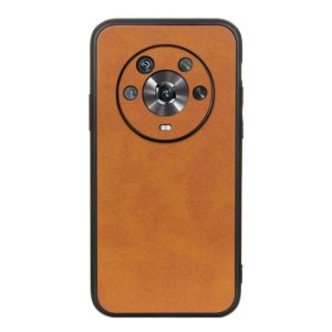 For Honor Magic4 Two-color Calf Texture PU Phone Case(Brown) (OEM)