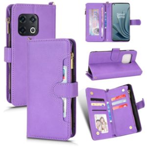 For OnePlus 10 Pro 5G Litchi Texture Zipper Leather Phone Case(Purple) (OEM)