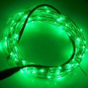 10m 12V 6W 500LM LED Silver Wire String Light, SMD-0603 Festival Lamp / Decoration Light Strip(Green Light ) (OEM)