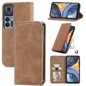 For TCL 30 5G / 30+ 5G Retro Skin Feel Magnetic Leather Phone Case(Brown) (OEM)