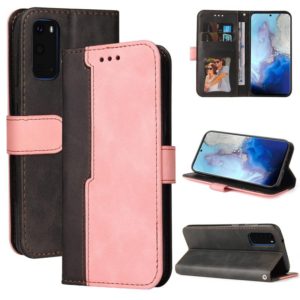 For Samsung Galaxy S20 Business Stitching-Color Horizontal Flip PU Leather Case with Holder & Card Slots & Photo Frame(Pink) (OEM)