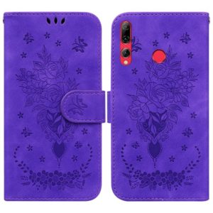 For Huawei P Smart+ 2019 / Enjoy 9s Butterfly Rose Embossed Leather Phone Case(Purple) (OEM)