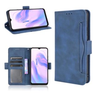 For Blackview A70 (2021) Skin Feel Calf Pattern Horizontal Flip Leather Case with Holder & Card Slots & Photo Frame(Blue) (OEM)
