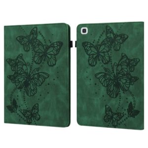 For Samsung Galaxy Tab A7 10.4 (2020) T500/T505 Embossed Butterfly Pattern Horizontal Flip Leather Tablet Case(Green) (OEM)