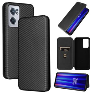 For OnePlus Nord CE 2 5G Carbon Fiber Texture Horizontal Flip Leather Phone Case(Black) (OEM)