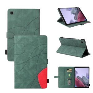 For Samsung Galaxy Tab A7 Lite T225/T220 Dual-color Splicing Horizontal Flip PU Leather Case with Holder & Card Slots(Green) (OEM)
