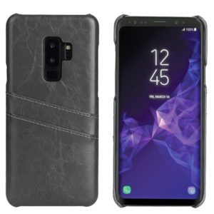 Fierre Shann Retro Oil Wax Texture PU Leather Case for Galaxy S9, with Card Slots(Black) (OEM)
