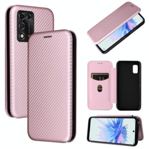 For ZTE Libero 5G II Carbon Fiber Texture Horizontal Flip Leather Phone Case(Pink) (OEM)