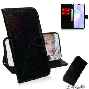For Xiaomi Redmi 9A Solid Color Colorful Magnetic Buckle Horizontal Flip PU Leather Case with Holder & Card Slots & Wallet & Lanyard(Black) (OEM)
