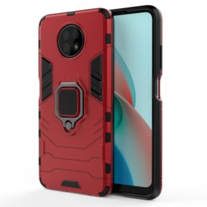 For Xiaomi Redmi Note 9 5G PC + TPU Shockproof Protective Case with Magnetic Ring Holder(Red) (OEM)