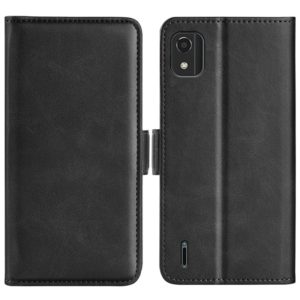 For Nokia C2 2nd Edition Dual-side Magnetic Buckle Horizontal Flip Leather Phone Case(Black) (OEM)