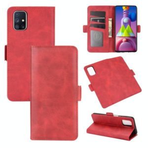 For Samsung Galaxy M51 (Side Fingerprint) Dual-side Magnetic Buckle Horizontal Flip Leather Case with Holder & Card Slots & Wallet(Red) (OEM)