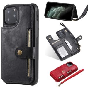 For iPhone 11 Pro Buckle Zipper Shockproof Protective Case with Holder & Card Slots & Wallet & Lanyard & Photos Frame(Black) (OEM)