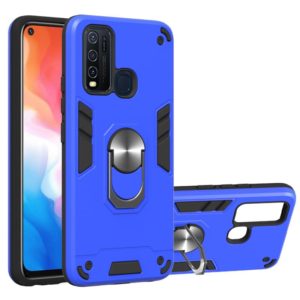 For Vivo Y50 2 in 1 Armour Series PC + TPU Protective Case with Ring Holder(Dark Blue) (OEM)
