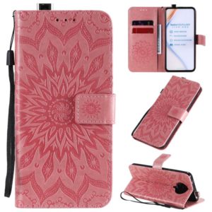 For Xiaomi Redmi K30 Pro Embossed Sunflower Pattern Horizontal Flip PU Leather Case with Holder & Card Slots & Wallet & Lanyard(Pink) (OEM)