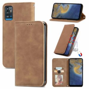 For ZTE A71 Retro Skin Feel Business Magnetic Horizontal Flip Leather Case with Holder & Card Slots & Wallet & Photo Frame(Brwon) (OEM)
