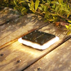 8 LED Solar Outdoor Waterproof Transparent Buried Light(Square-Warm Light) (OEM)