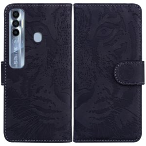 For Tecno Spark 7 Pro Tiger Embossing Pattern Horizontal Flip Leather Phone Case(Black) (OEM)