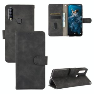 For Oukitel C17 / C17 Pro Solid Color Skin Feel Magnetic Buckle Horizontal Flip Calf Texture PU Leather Case with Holder & Card Slots & Wallet(Black) (OEM)