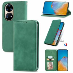 For Honor 50 Pro Retro Skin Feel Business Magnetic Horizontal Flip Leather Case with Holder & Card Slots & Wallet & Photo Frame(Green) (OEM)