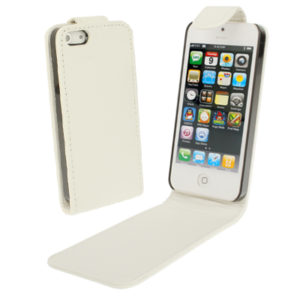 Soft Texture Up and Down Open Leather Case for iPhone 5 & 5s & SE & SE (White) (OEM)