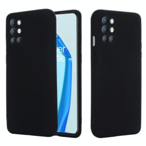 For OnePlus 9R Pure Color Liquid Silicone Shockproof Full Coverage Case(Black) (OEM)